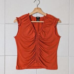 Vintage y2k ruched draped sporty fitted top